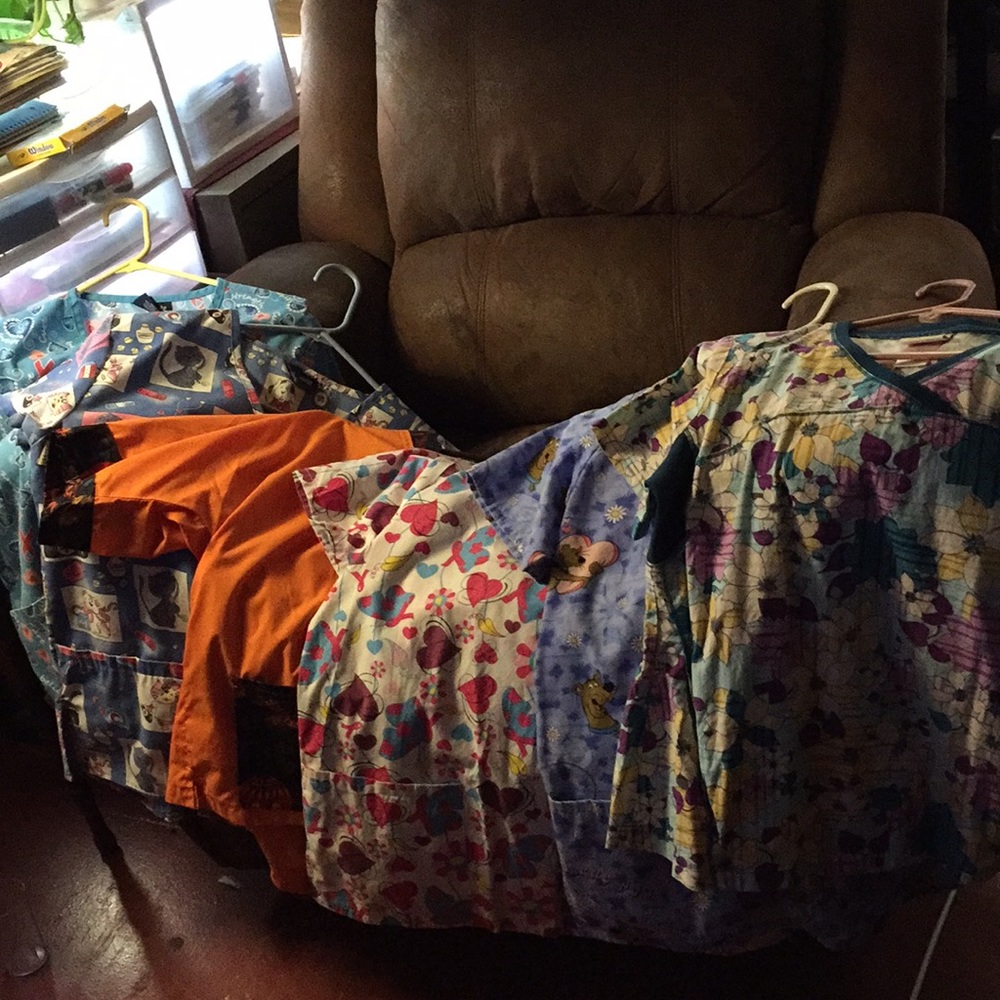 Themed scrub tops